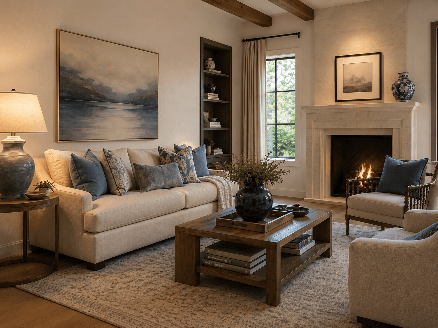 Beautifully staged interior by Coral Blossom Designs